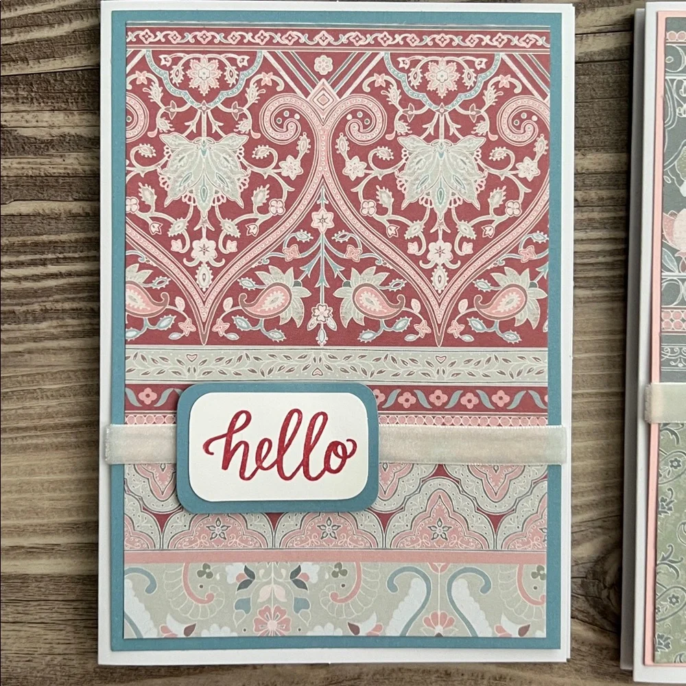 Handmade Greeting Cards Lot of 18 “Hello” With Envelopes Bohemian Floral